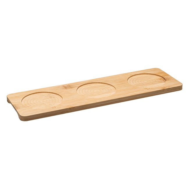 Snack set with 3 bowls and bamboo tray Floral, H10x31x10cm