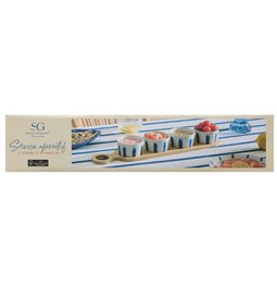 Uzkodu trauku komplekts ar 4 bļodiņam un bambusa paplāti Oceania, H5.5x48x10cm