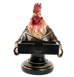 Dekoratīva figūra Mr chicken with card box, H18x14x14cm