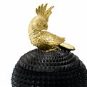 Декоративная посуда с крышкой Bird, черный/золотой цвет, H21x15x15cm