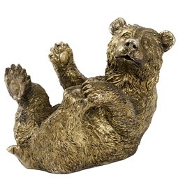 Pudeles turētājs Bear, zelta krasā, H20.5x24x16cm