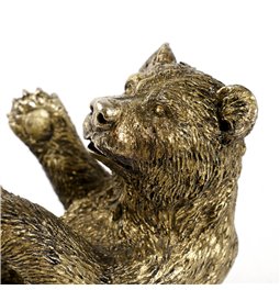 Pudeles turētājs Bear, zelta krasā, H20.5x24x16cm