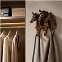 Wall clothes hanger 3 horses, brown, H21x21x19cm