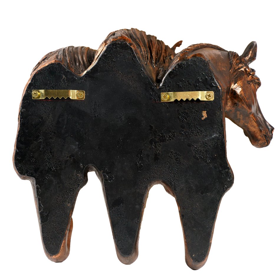 Wall clothes hanger 3 horses, brown, H21x21x19cm
