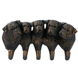 Sienas drēbju pakaramais 5 dog hook, bronzas krāsā,  H18x33x7.8cm
