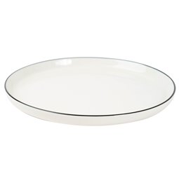 Pusdienu šķīvis Alix, balts ar melnu malu, D27cm, H2.5cm