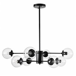 Подвесной светильник Lauga, черный, H38 или 69см, D100см, E27x8 60W(MAX)