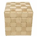 Bench with storage box Montrelle L, taupe, velvet, H44x41x41cm