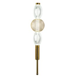 Wall lamp Sainteny, transparent/brass color, H52x10cm, LED 7W, 3000K/4000K/6000K, 385lm