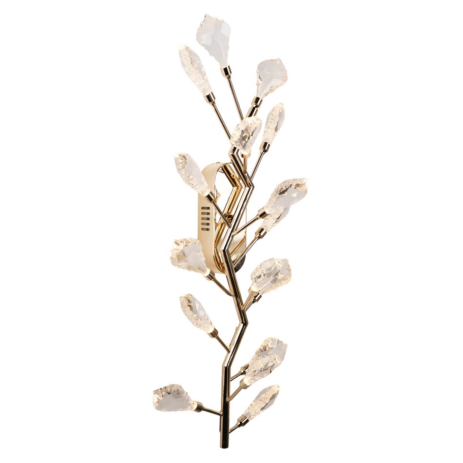 Настенный светильник Jasseron gold, прозрачный/золотой цвет, 25x65cm, LED 16W, 3000K, 880lm