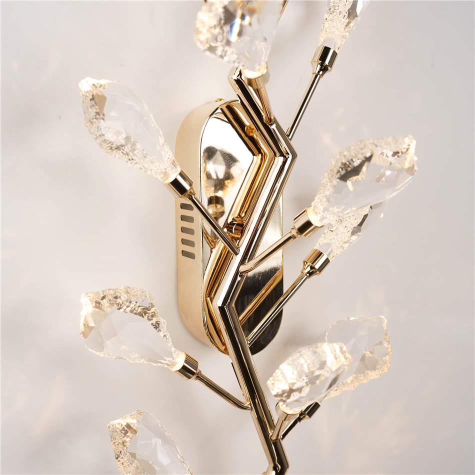 Настенный светильник Jasseron gold, прозрачный/золотой цвет, 25x65cm, LED 16W, 3000K, 880lm