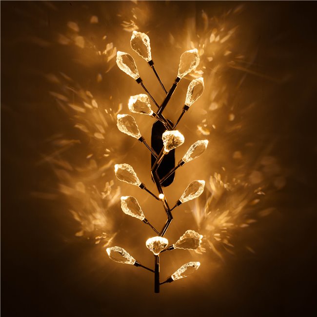 Настенный светильник Jasseron gold, прозрачный/золотой цвет, 25x65cm, LED 16W, 3000K, 880lm