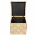 Bench with storage box Montrelle L, taupe, velvet, H44x41x41cm