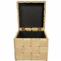 Bench with storage box Montrelle M, taupe, velvet, H38x35x35cm