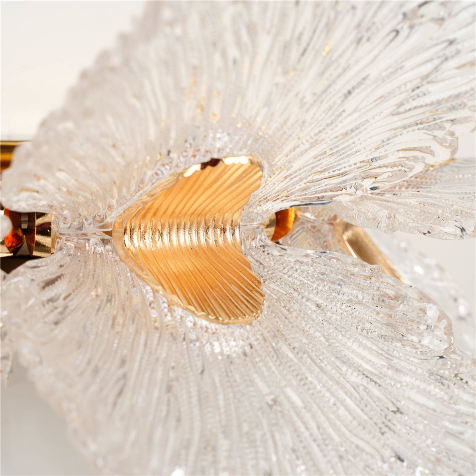 Wall lamp Smilde, transparent/gold color, H20x35cm, LED 24W, 3000K/4000K/6000K, 1320lm