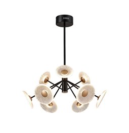Подвесной светильник Agria, черный/прозрачный/золотой цвет, D73cm, LEDx9 5W, 3000K, 990lm