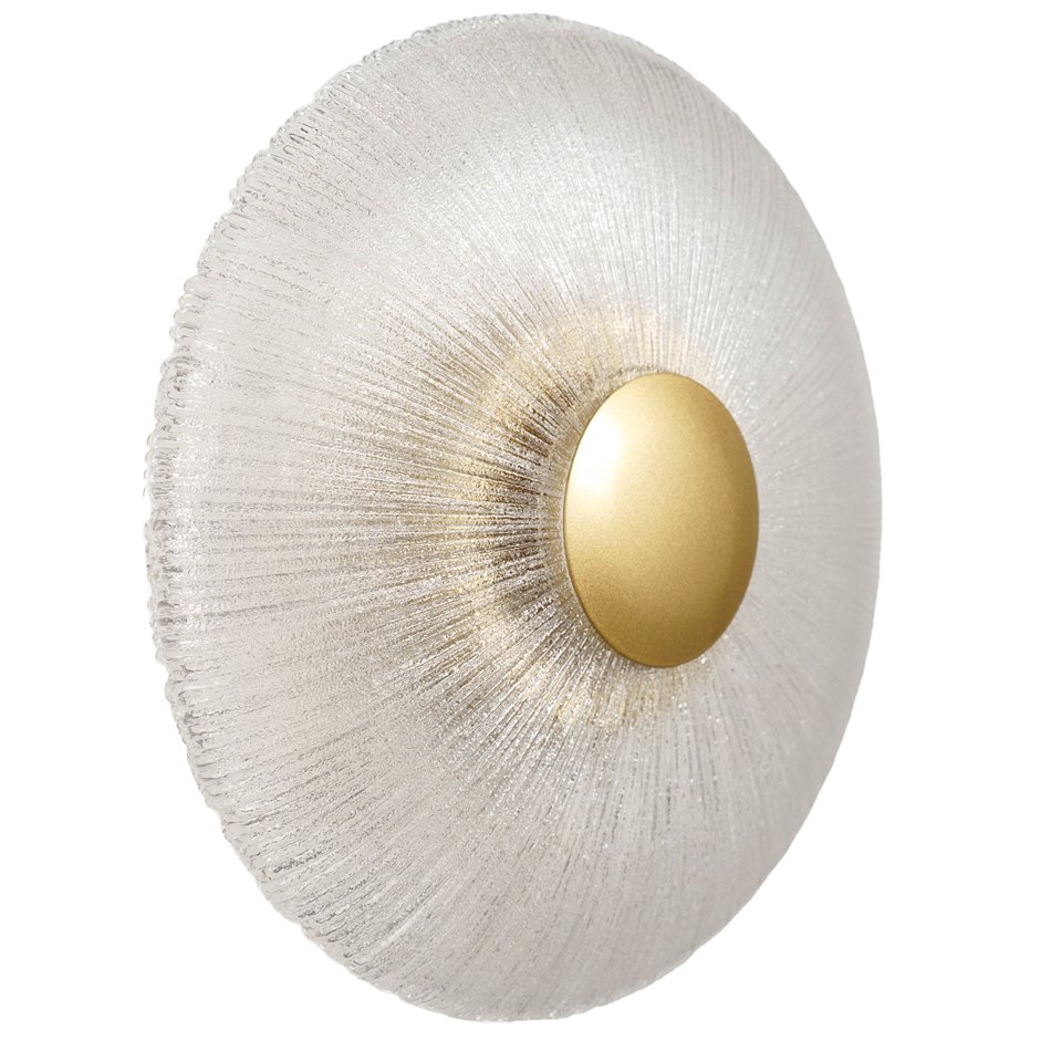Настенный светильник Agaro gold, прозрачный/золотой цвет, D28cm, LED 10W, 3000K, 250lm