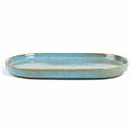 Тарелка Scratch Blue L, овальный, коричневый/синий, фарфор, 31x18cm H3cm