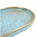 Тарелка Scratch Blue L, овальный, коричневый/синий, фарфор, 31x18cm H3cm