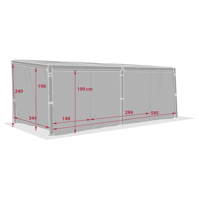 Комплект штор для перголы Lavila 6x3,5м, графитовый цвет