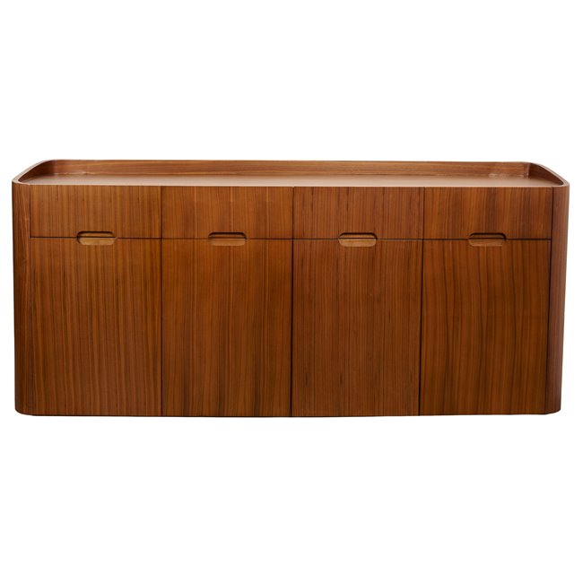 Буфет Raften 4, 4 двери/4 ящикa, шпон из орехового дерева/MDF, H80x180x45cm