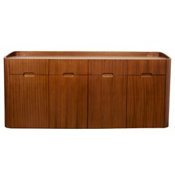 Буфет Raften 4, 4 двери/4 ящикa, шпон из орехового дерева/MDF, H80x180x45cm