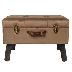 ZZZ Bench with storage box Ferento M, yellow color, velvet, H35x54x37cm