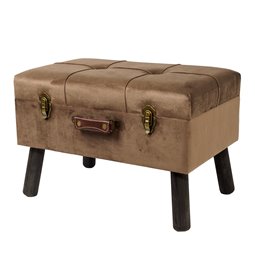 ZZZ Bench with storage box Ferento M, yellow color, velvet, H35x54x37cm