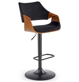 Bar stool H124, nut/black, H93-114x55x52cm