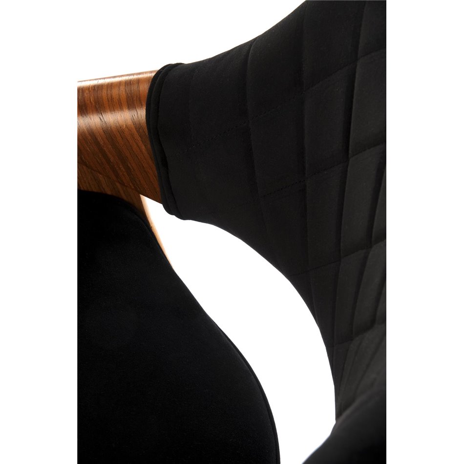 Bar stool H124, nut/black, H93-114x55x52cm