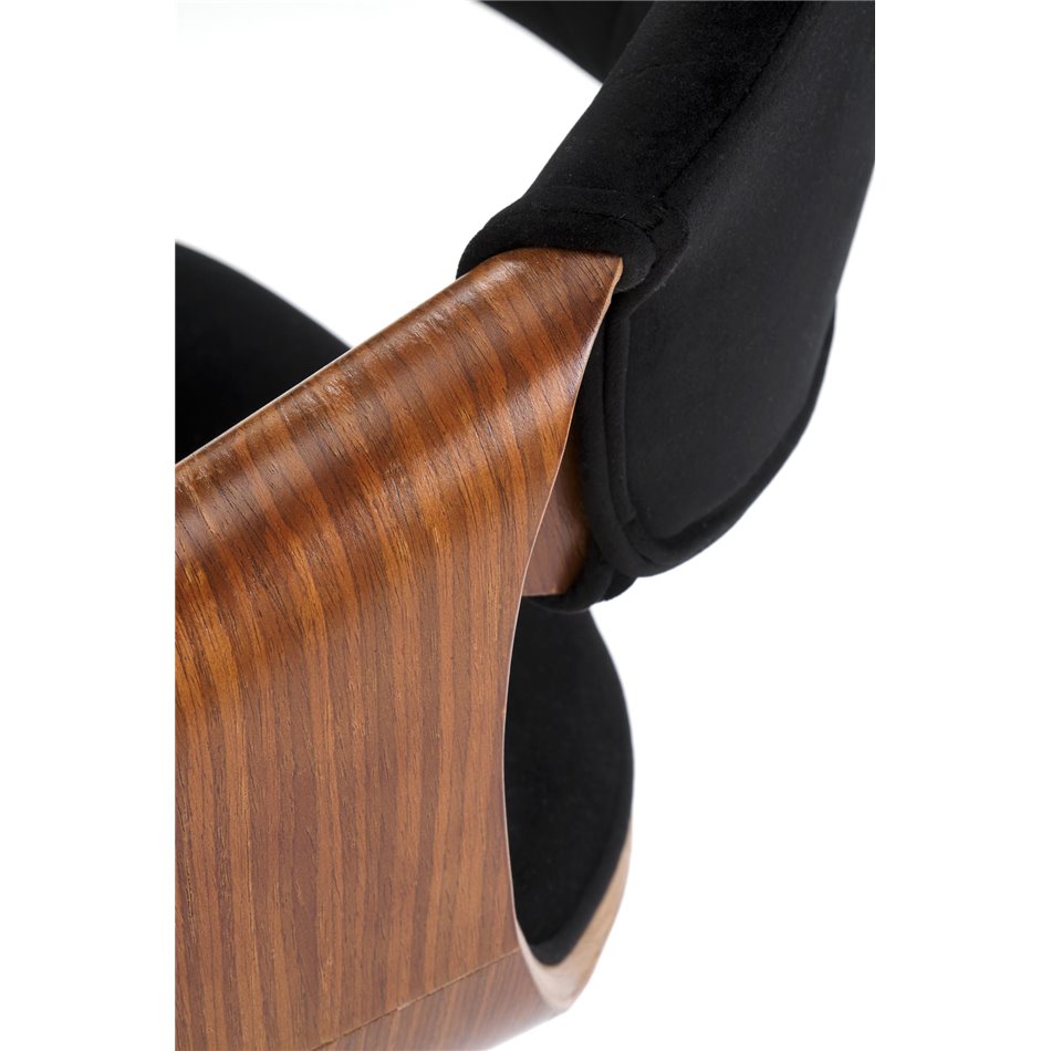 Bar stool H124, nut/black, H93-114x55x52cm