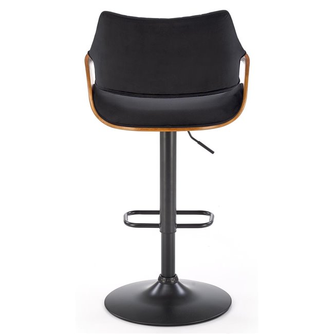 Bar stool H124, nut/black, H93-114x55x52cm