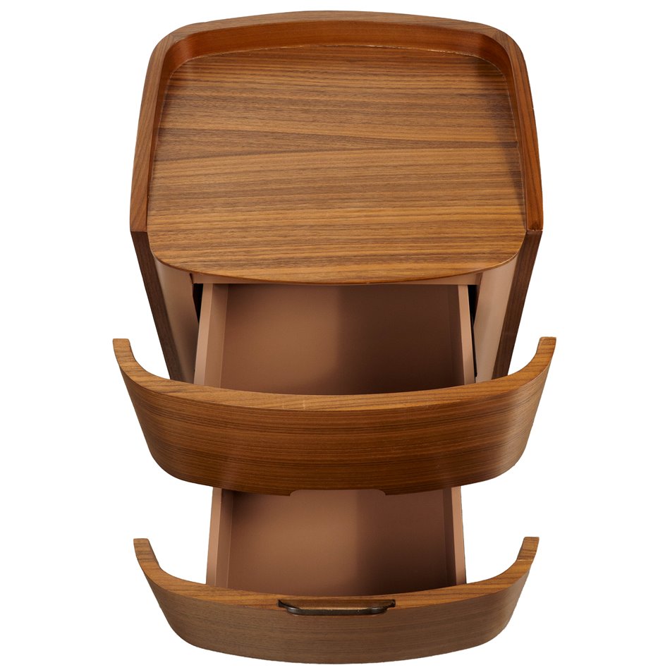 Night stand Raften, walnut veneer/MDF, H51x51x45cm