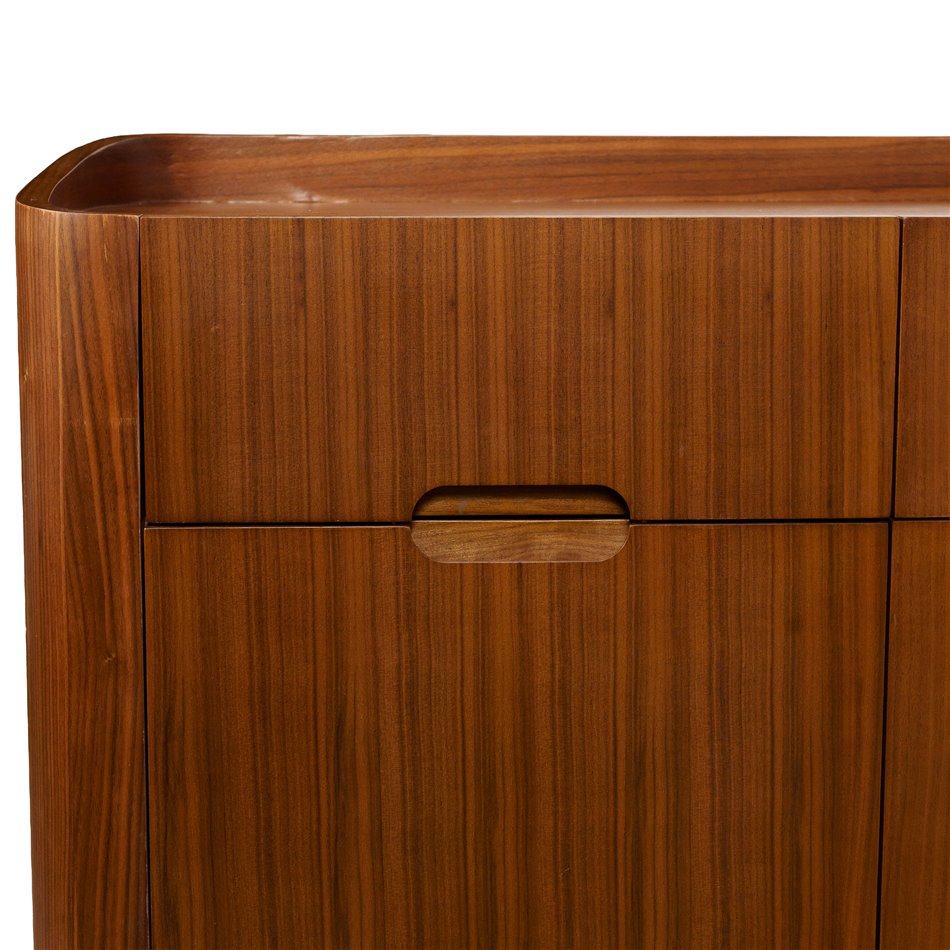 Буфет Raften 4, 4 двери/4 ящикa, шпон из орехового дерева/MDF, H80x180x45cm