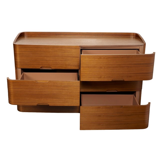 Комод Raften 6, шпон из орехового дерева/MDF, H84x140x45cm