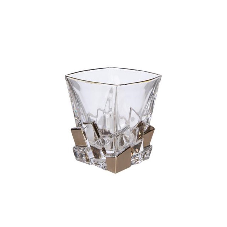 Crystal tumbler Crack, transparent/platinum color, 310ml, H10x9x9cm