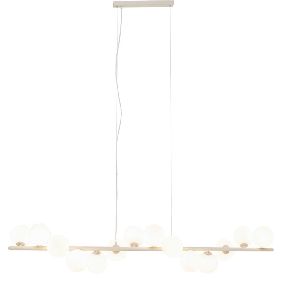 Pendant lamp Scala Milky, white/beige, H29-150x150x28.5cm, G9x14 9W(MAX)