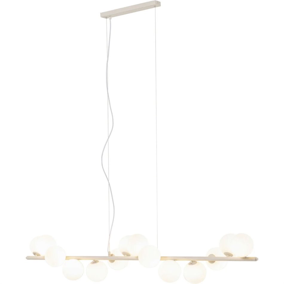 Pendant lamp Scala Milky, white/beige, H29-150x150x28.5cm, G9x14 9W(MAX)