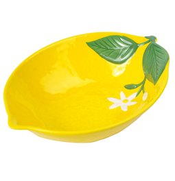 Чаша Fleurs Et Citrons, желтый/зеленый, фарфор, 22x16cm H5cm