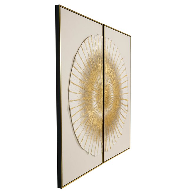 Oil painting Cirkle in sand, set of 2 pcs. 60x120cm, 120x120cm