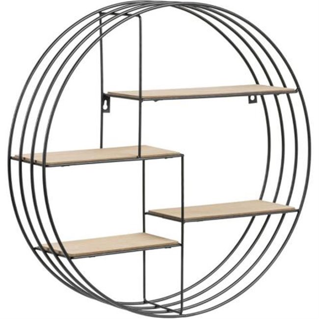 Wall shelf Adark, black/natural, H10cm, D45cm