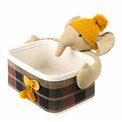 Basket Elephant L, bamboo, H16x36x26cm