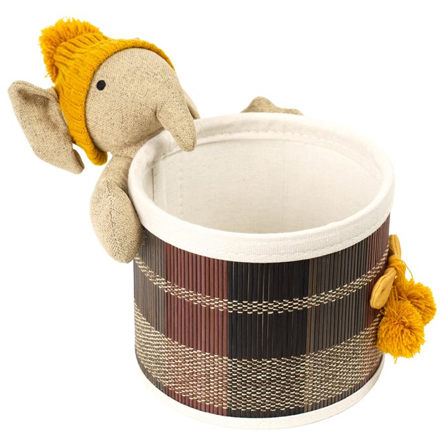 Basket Elephant S, bamboo, H16cm, D19cm