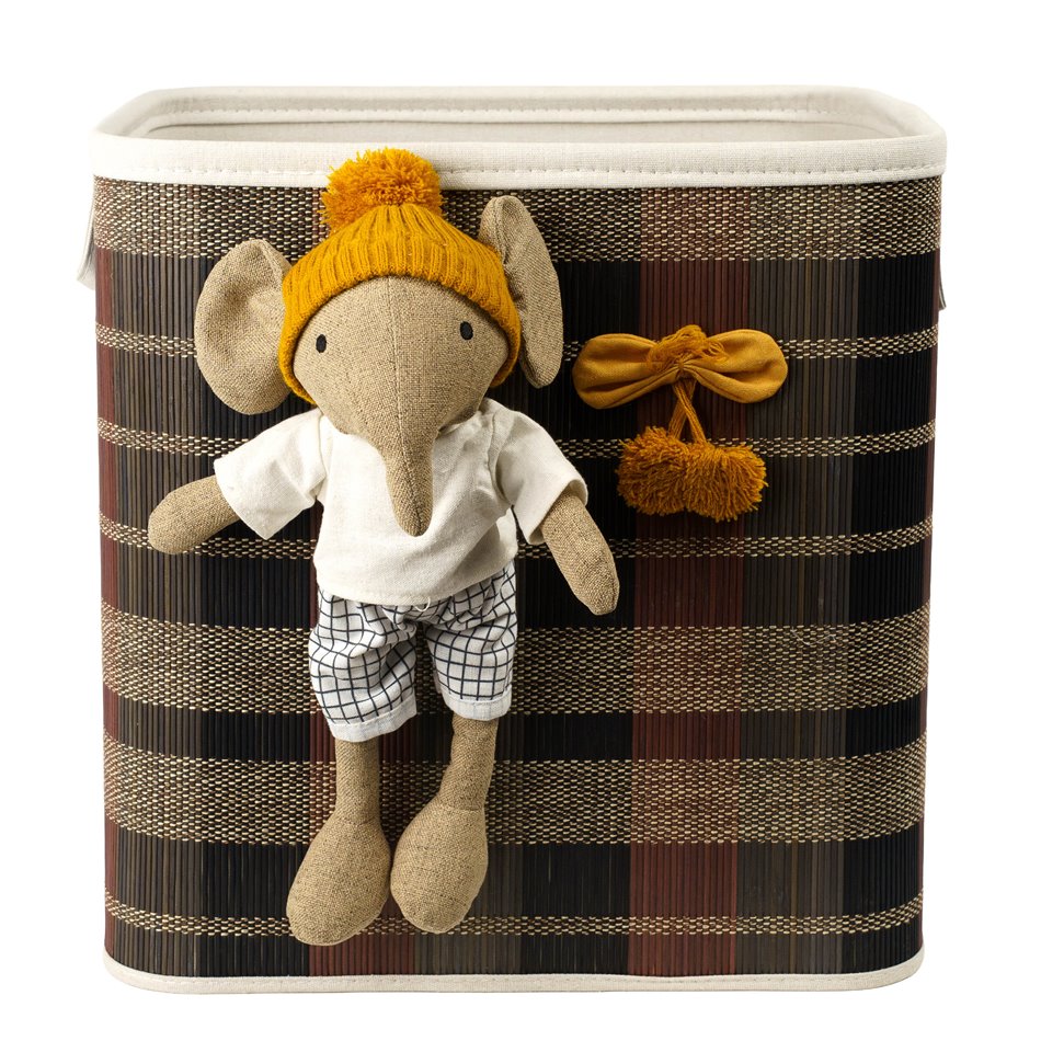 Basket Elephant XL, bamboo, H45x44x34cm