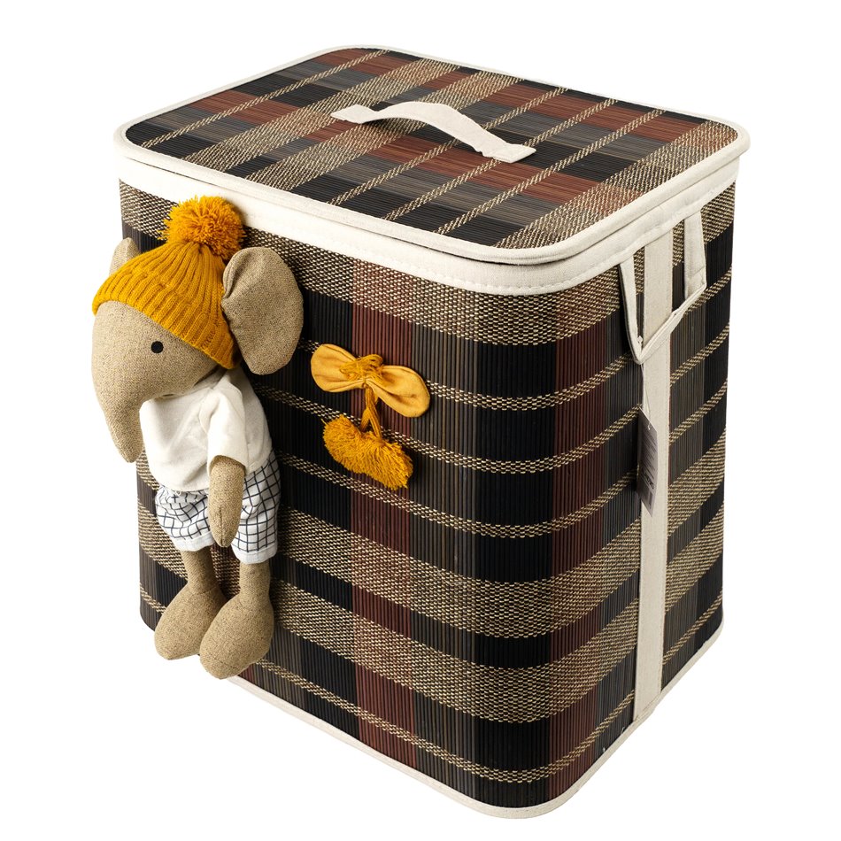 Basket Elephant XL, bamboo, H45x44x34cm