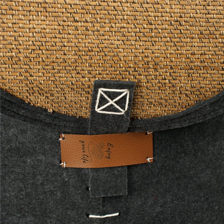 Basket Tora 1 L, felt/bamboo, H60x48x26cm