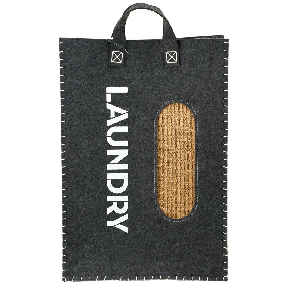 Bag Laudry 1F, felt/bamboo, H65x45x25cm