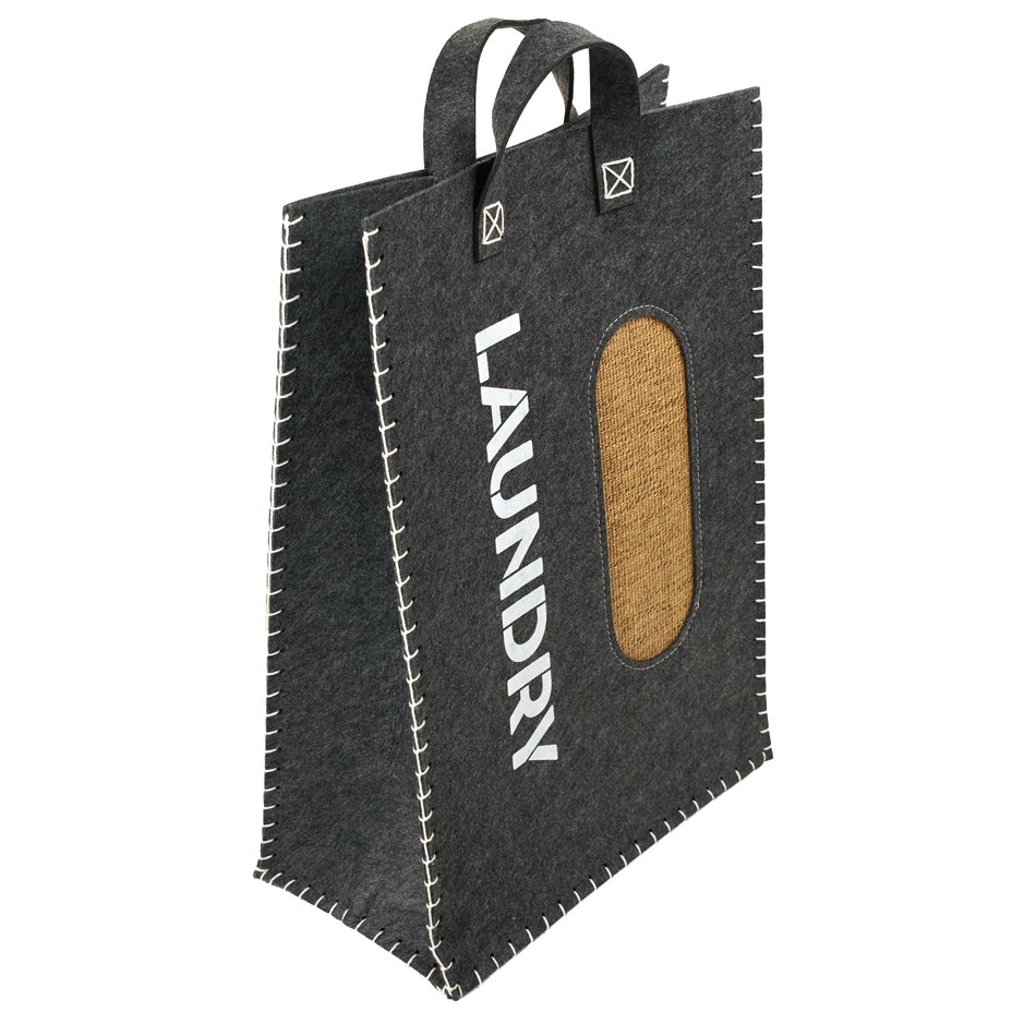 Bag Laudry 1F, felt/bamboo, H65x45x25cm