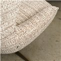 Armchair Saronna 6 with bench, rotatable 360 degrees, brown/beige/bronze color, H90x76x87.5cm, seat height 44cm