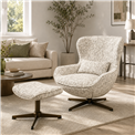 Armchair Saronna 7 with bench, rotatable 360 degrees, grey/bronze color, H90x76x87.5cm, seat height 44cm